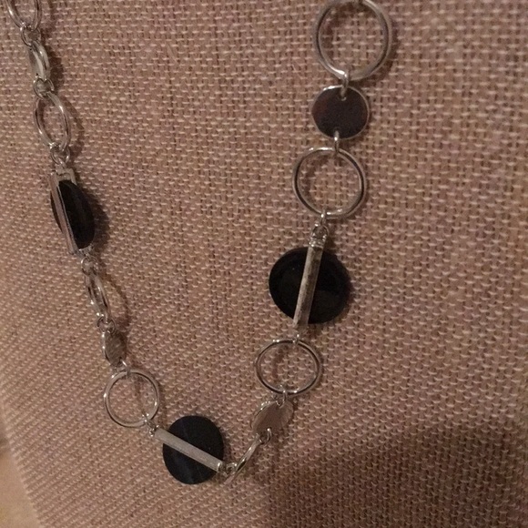 Jewelry - Black & Silver Necklace And Earrings.